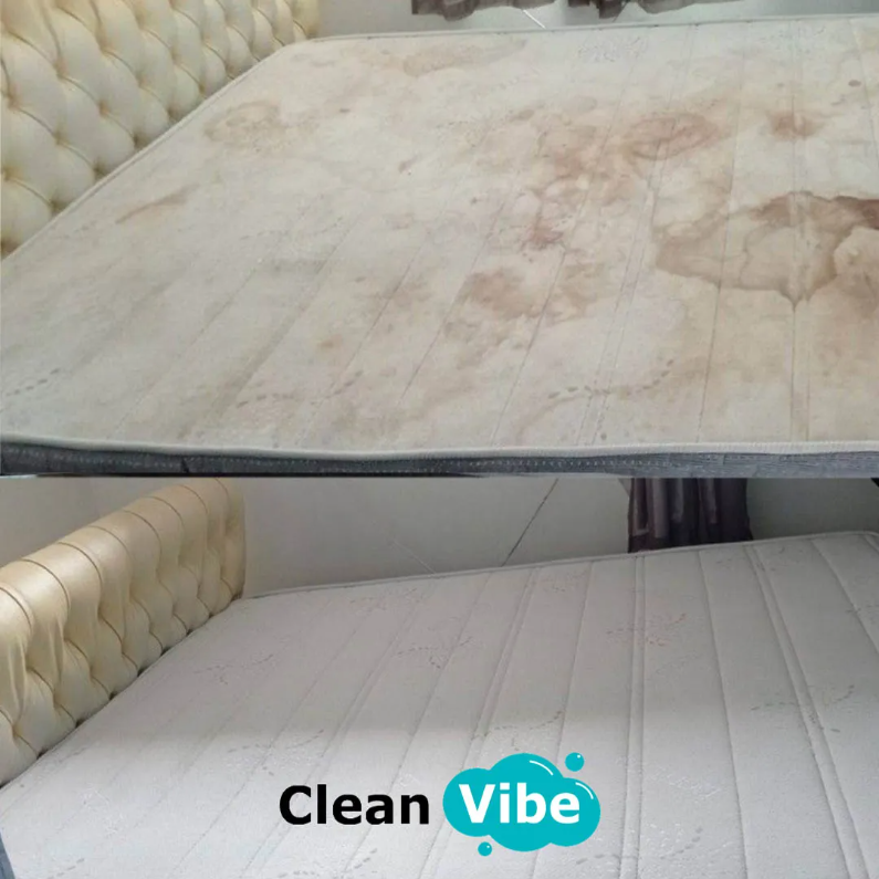 Blood stain removed from mattress surface