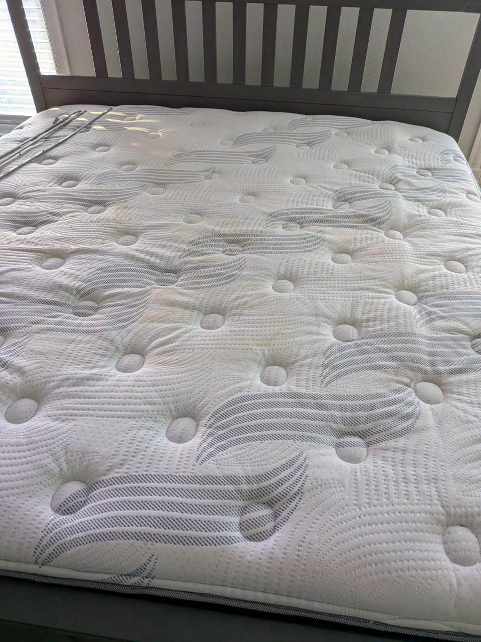 Mattress surface before professional upholstery treatment