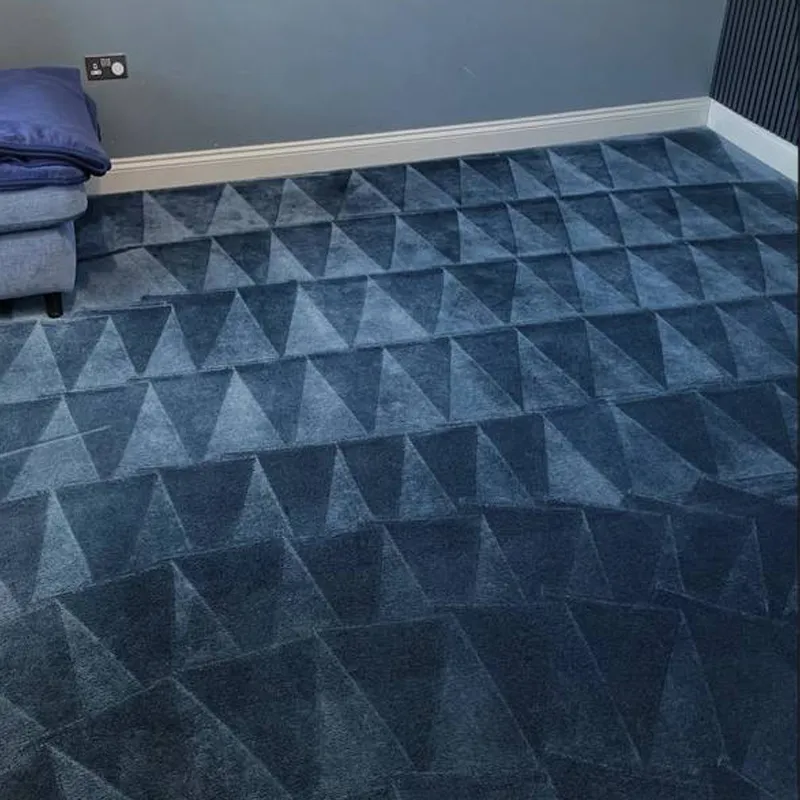 Dark carpet restored with uniform grooming pattern