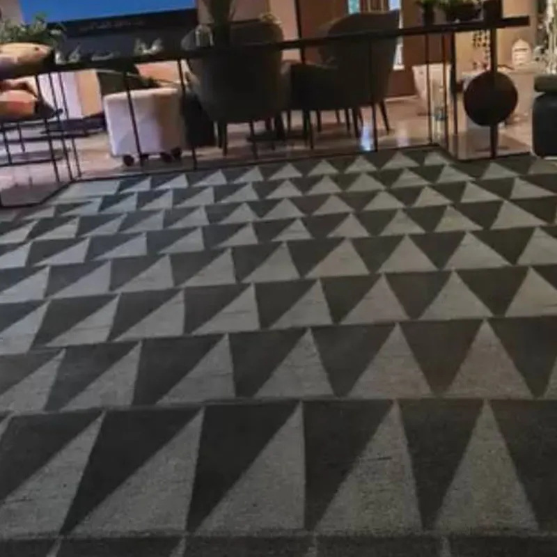 Geometric Rug After Dry Carpet Cleaning Method